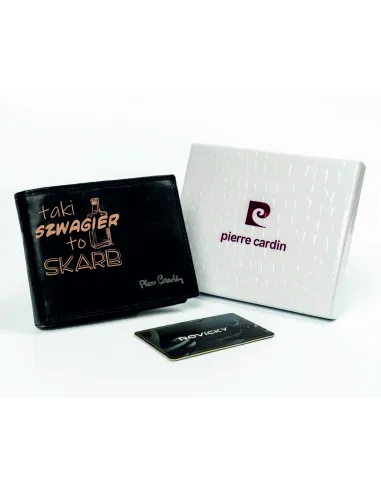 Portfel z grawerem Pierre Cardin duży WYBÓR WZORÓW prezent dla szwagra