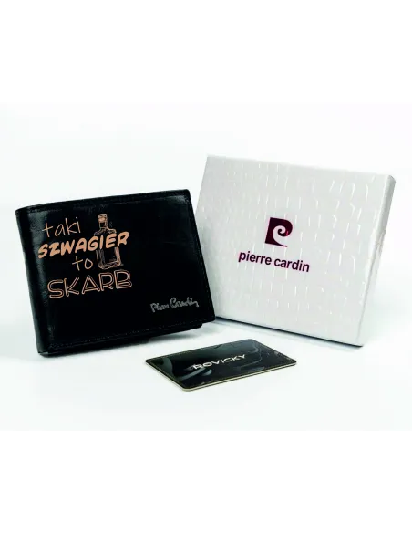 Portfel z grawerem Pierre Cardin duży WYBÓR WZORÓW prezent dla szwagra