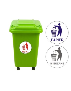 Naklejki na kosz 8 cm - śmieci - szkło, metal, papier