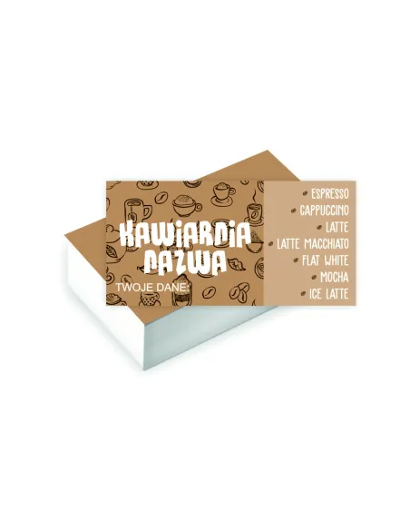 Wizytówki firmowe Foliowane GOTOWY PROJEKT 1000 szt. KAWIARNIA