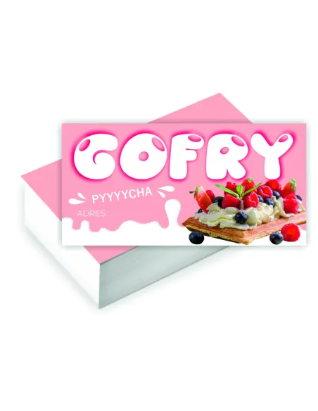 Wizytówki firmowe Foliowane GOTOWY PROJEKT 100 szt. LODY GAŁKOWE GOFRY