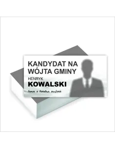 Wizytówki wyborcze GOTOWY PROJEKT GRATIS 100 sztuk WYBORY NA WÓJTA GMINY