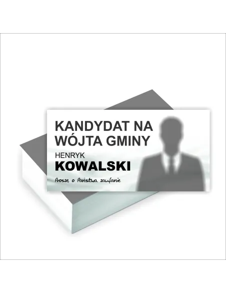 Wizytówki wyborcze GOTOWY PROJEKT GRATIS 100 sztuk WYBORY NA WÓJTA GMINY