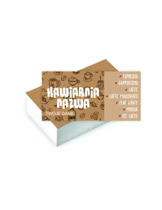 Wizytówki firmowe Foliowane GOTOWY PROJEKT 200 szt. KAWIARNIA