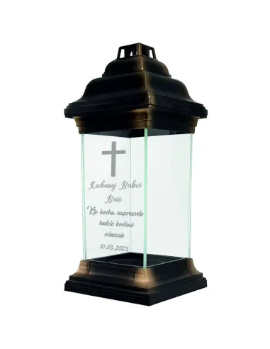 Personalizowany znicz kapliczka z grawerem dla BABCI z imieniem TWÓJ NAPIS