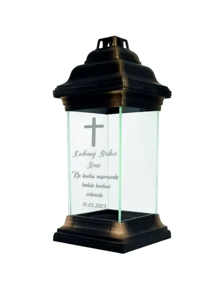 Personalizowany znicz kapliczka z grawerem dla BABCI z imieniem TWÓJ NAPIS