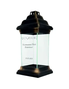 Znicz szklany z grawerem kapliczka dla TATY personalizowany z dedykacją