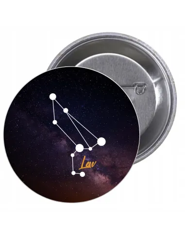Przypinki buttony ZNAK ZODIAKU LEW znaczki badziki z grafiką