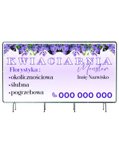 BANER REKLAMOWY na siatce mesh 100x50 cm gotowy projekt FLORYSTYKA KWIACIARNIA
