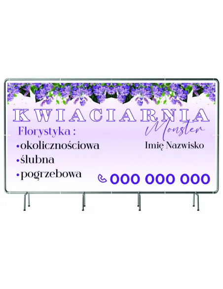 BANER REKLAMOWY na siatce mesh 100x50 cm gotowy projekt FLORYSTYKA KWIACIARNIA