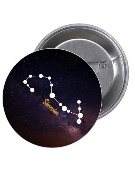 Przypinki buttony ZNAK ZODIAKU SKORPION znaczki badziki z grafiką