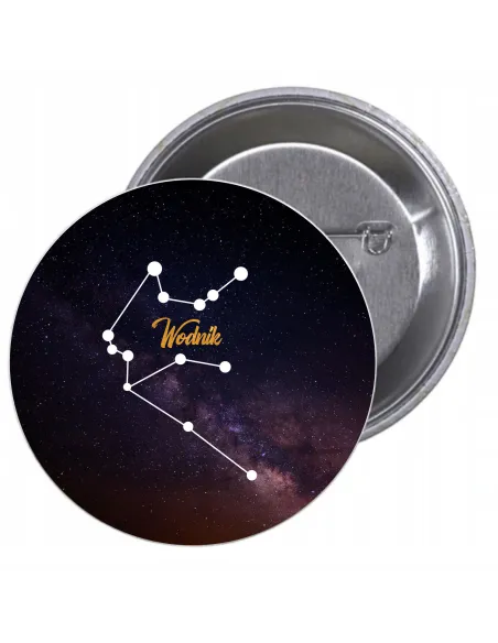 Przypinki buttony ZNAK ZODIAKU WODNIK znaczki badziki z grafiką