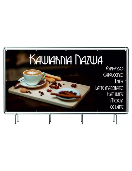 BANER REKLAMOWY na siatce mesh 200x100 cm gotowy projekt KAWIARNIA