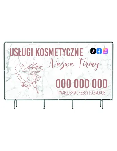 BANER REKLAMOWY na siatce mesh 200x100 cm gotowy projekt USŁUGI KOSMETYCZNE