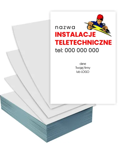 Ulotki A6 5000 szt INSTALACJE TELETECHNICZNE reklamowe + PROJEKT GRATIS
