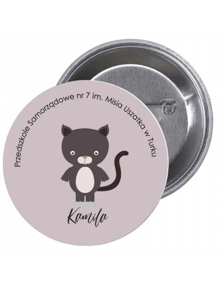 Przypinki buttony PRZEDSZKOLE IMIĘ NIETOPERZ znaczki badziki z grafiką