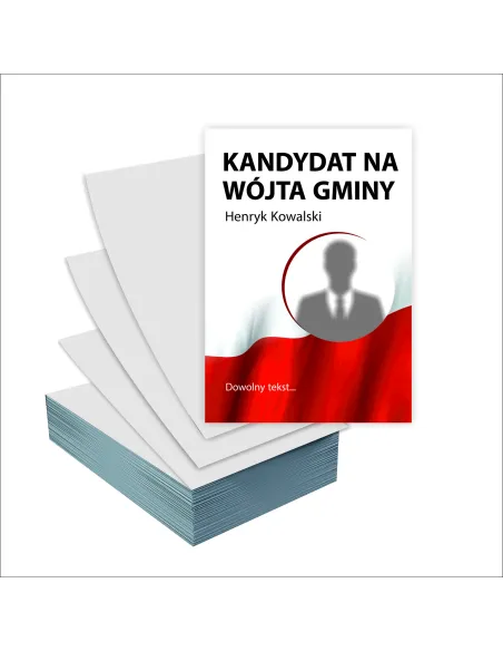Ulotki A6 wyborcze GOTOWY PROJEKT GRATIS 100 szt WYBORY na WÓJTA gminy