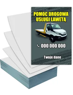 Ulotki A6 1000 szt reklamowe firmowe POMOC DROGOWA LAWETA + PROJEKT GRATIS