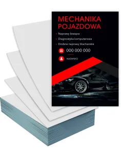Ulotki A6 100 szt reklamowe firmowe MECHANIKA POJAZDOWA + PROJEKT GRATIS