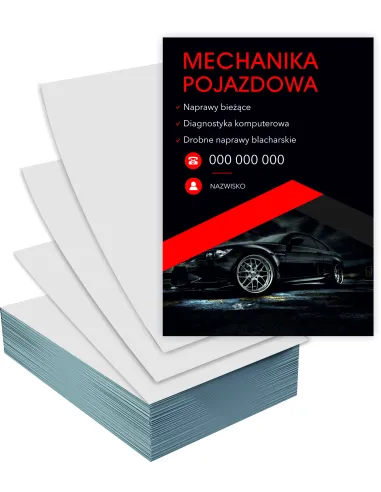 Ulotki A6 100 szt reklamowe firmowe MECHANIKA POJAZDOWA + PROJEKT GRATIS