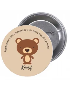 Przypinki buttony PRZEDSZKOLE IMIĘ MIŚ znaczki badziki z grafiką