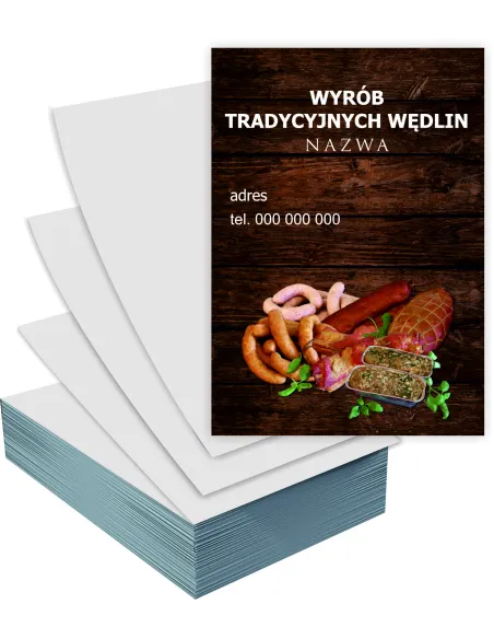 Ulotki A6 100 szt reklamowe firmowe WYRÓB WĘDLIN + PROJEKT GRATIS
