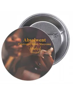 Przypinki buttony ABSOLWENT SZKOŁA MUZYCZNA GITARA KLASYCZNA znaczki badziki z grafiką