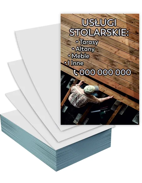 Ulotki A5 100 sztuk reklamowe firmowe USŁUGI STOLARSKIE + PROJEKT GRATIS