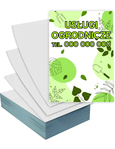 Ulotki A5 1000 sztuk reklamowe firmowe USŁUGI OGRODNICZE + PROJEKT GRATIS