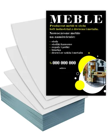 Ulotki A4 5000 sztuk reklamowe firmowe MEBLE SZAFY REGAŁY BIURKA + PROJEKT GRATIS