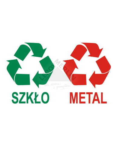 Naklejki na kosz 15 cm - śmieci - szkło, metal, papier