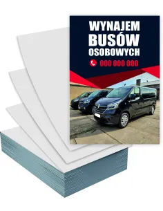 Ulotki A4 1000 sztuk reklamowe firmowe WYNAJEM BUSÓW + PROJEKT GRATIS