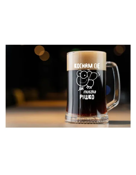 KUFEL do Piwa z GRAWEREM PREZENT na Walentynki z napisem Kocham Cię