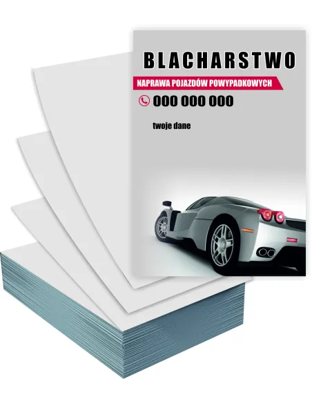 Ulotki A4 100 sztuk reklamowe firmowe BLACHARSTWO + PROJEKT GRATIS
