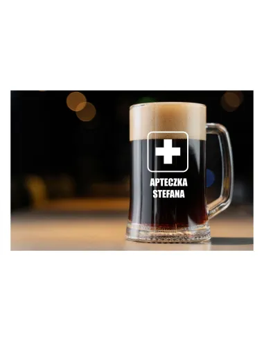 KUFEL do Piwa z GRAWEREM śmieszny PREZENT Apteczka Piwosza