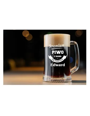 KUFEL do Piwa z GRAWEREM PREZENT z napisem imieniem Piwo z Rana Smakuje