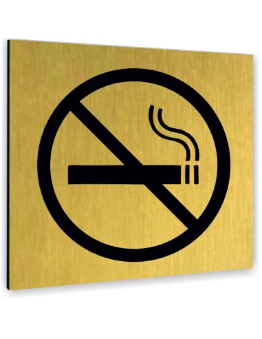 Tabliczka ZŁOTA ZAKAZ PALENIA TEKST DOWOLNY TEKST NAPIS Tablica nierdzewna PIKTOGRAM ALUMINIUM