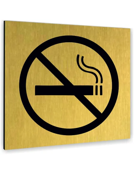 Tabliczka ZŁOTA ZAKAZ PALENIA TEKST DOWOLNY TEKST NAPIS Tablica nierdzewna PIKTOGRAM ALUMINIUM