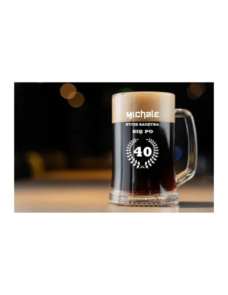 duży KUFEL do Piwa na PREZENT z GRAWEREM napisem