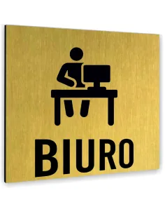 Tabliczka BIURO TEKST DOWOLNY TEKST NAPIS Tablica nierdzewna PIKTOGRAM ALUMINIUM