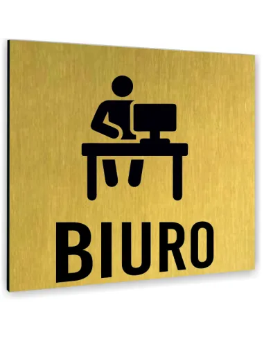 Tabliczka BIURO TEKST DOWOLNY TEKST NAPIS Tablica nierdzewna PIKTOGRAM ALUMINIUM