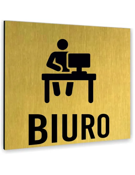 Tabliczka BIURO TEKST DOWOLNY TEKST NAPIS Tablica nierdzewna PIKTOGRAM ALUMINIUM