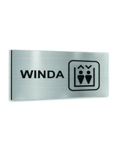 Tabliczka SREBRNA aluminiowa WINDA NADRUK UV Tablica informacyjna