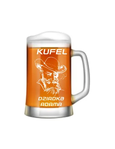 duży KUFEL do Piwa PREZENT dla dziadka urodziny