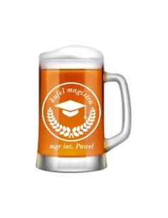 duży KUFEL do Piwa PREZENT dla inżyniera magistra