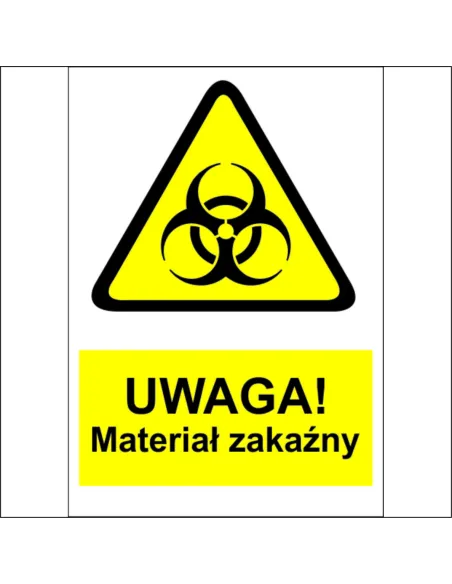 Naklejki na maszyny OZNACZENIE BHP UWAGA MATERIAŁ ZAKAŹNY 10 SZT.