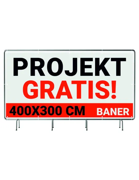 SOLIDNY BANER REKLAMOWY plandeka 300X400 cm LAKIER UV PROJEKT GRATIS