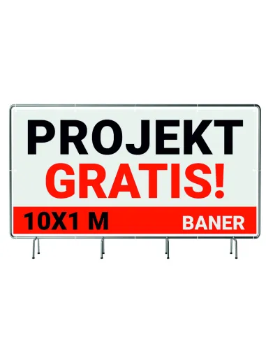 BANER REKLAMOWY plandeka 10x1m 510g powlekany + LAKIER UV PROJEKT GRATIS