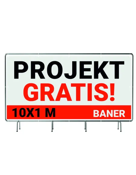 BANER REKLAMOWY plandeka 10x1m 510g powlekany + LAKIER UV PROJEKT GRATIS