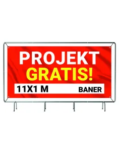 BANER REKLAMOWY plandeka 11x1m 510g powlekany + LAKIER UV PROJEKT GRATIS